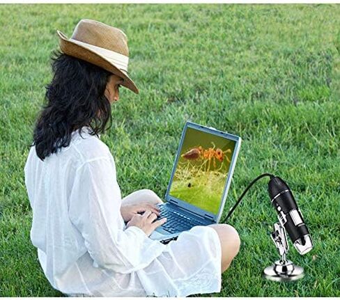 Meichoon 1600X Magnification Endoscope USB Microscope Camera, Portable Mini Digital Microscope with Metal Stand, Compatible with Mac Windows 7 8 10 XP,NB01C in Saudi Arabia