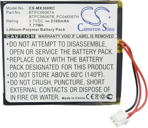 LIONX Li-Poly Battery CS-MX300RC 2100mAh/7.77Wh 3.7v Compatible with C2N-DAP8 CNAMPX-16X60 CNX-PAD8A STX-1700C TPS-4L MT-1000c MT-1000C-DS MT-100 Black in Saudi Arabia