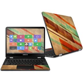 MightySkins Skin Compatible with Samsung Chromebook Pro 12.3" - Abstract Wood | Protective, Durable, and Unique Vinyl Decal wrap Cover | Easy to Apply, Remove, and Change Styles | Made in The USA in Saudi Arabia