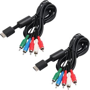 6Ft Component HD AV Cable for PS2/PS3/PS3 Slim HDTV-Ready 5-Wire TV Cables-1 Pack