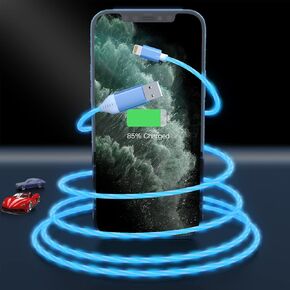 كابل شحن الهاتف 3 في 1 متعدد USB عالمي متدفق بإضاءة LED، Lightning+Type C+Micro USB متوهج سلك موصل شاحن لهاتف iPhone 14/13/12 Pro Max/XR/XS/8 7/SE، iPad/LG/ سامسونج/بكسل (4FT أخضر) in Kuwait