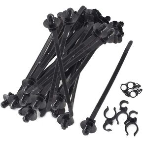 50Pcs 5.12Inch Black Push Mount Car Cable Zip Ties Nylon Tie Wraps in Kuwait