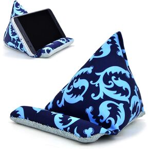 Phone Pillow Stand, Phone Holder for Desk Phone Stand for iPhone 13 Mini iPhone 14 Handmade Fabric Phone Stands Bean Bag Phone Holder (Blue)