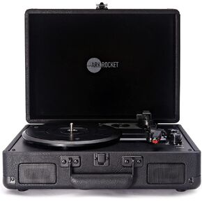 Arkrocket Curiosity Suitcase Bluetooth Turntable Vintage 3-Speed Record Player with Built-in Speakers Upgraded Turntable Audio Sound (Black/Red) in Kuwait