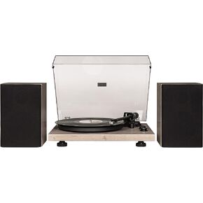 Crosley C62C-WA Record Player with Speakers, Walnut | 2-Speed Turntable, ATN3600L Audio-Technica Cartridge, Standard 1/2" Mount, Bluetooth In, Matching External Speakers in Saudi Arabia