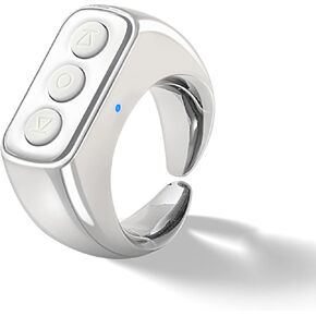 CKG Tiktok Scrolling Ring, Tiktok Remote Control for Android and iPone, Bluetooth Remote Clicker Control, Minimalist Style and Smart Make Life Easier - Metallic Silver in Saudi Arabia