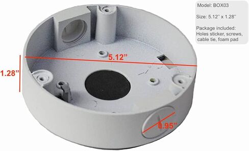 Kenuco Junction Box/Mounting Base hik-Compatible Turret Camera DS-2CD23x2 Size | 130MM X 32MM | BOX03 (White 1PK) in Kuwait
