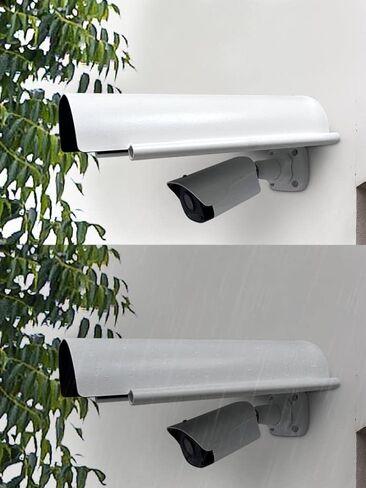 KENUCO Sun Rain Shade Cover Compatible with Outdoor Security Cameras, Aluminum Alloy Material - White in Kuwait
