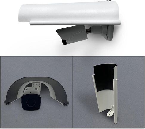 KENUCO Sun Rain Shade Cover Compatible with Outdoor Security Cameras, Aluminum Alloy Material - White in Kuwait