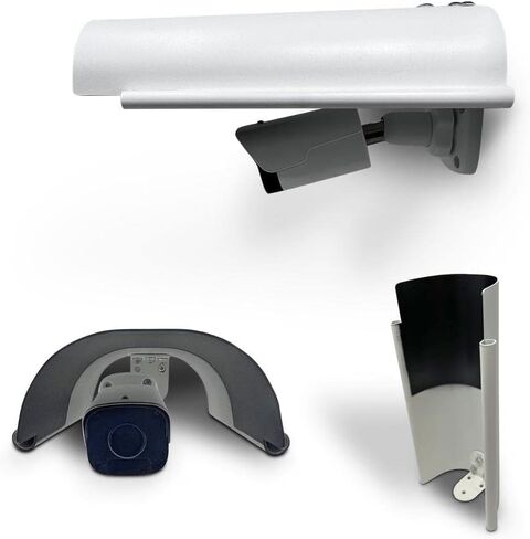 KENUCO Sun Rain Shade Cover Compatible with Outdoor Security Cameras, Aluminum Alloy Material - White in Kuwait