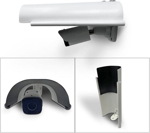 KENUCO Sun Rain Shade Cover Compatible with Outdoor Security Cameras, Aluminum Alloy Material - White in Kuwait