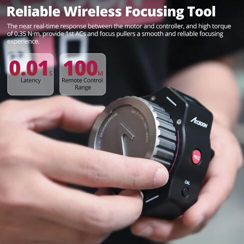 Accsoon F-C01 Wireless/Wired FHSS Lens Control System Wireless Anti-Interference Follow Focus Lens Zoom Control 100 m Effective Distance HD OLED Screen for DSLRs/Mirrorless Cameras in Kuwait