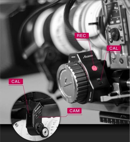 Accsoon F-C01 Wireless/Wired FHSS Lens Control System Wireless Anti-Interference Follow Focus Lens Zoom Control 100 m Effective Distance HD OLED Screen for DSLRs/Mirrorless Cameras in Kuwait