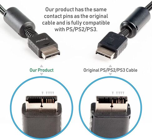 كابل سلك صوت وفيديو 6FT AV TV RCA لكابل Playstation PS2 PS3 (2 حزمة) in Kuwait