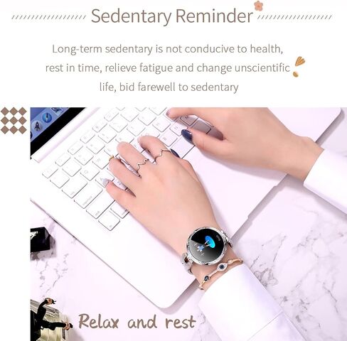 Smartwatch for Women Compatible for iPhone Samsung Android iOS Phones. Smart Bracelet with Female Menstrual Cycle Heart Rate Blood Pressure Remote Photography Waterproof Pedometer (Blue) in Saudi Arabia