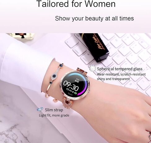 Smartwatch for Women Compatible for iPhone Samsung Android iOS Phones. Smart Bracelet with Female Menstrual Cycle Heart Rate Blood Pressure Remote Photography Waterproof Pedometer (Blue) in Saudi Arabia