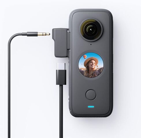 Insta360 Mic Adapter One X2 (Vertical) Input for External Microphones Type-C and 3.5mm Audio Ports in Saudi Arabia