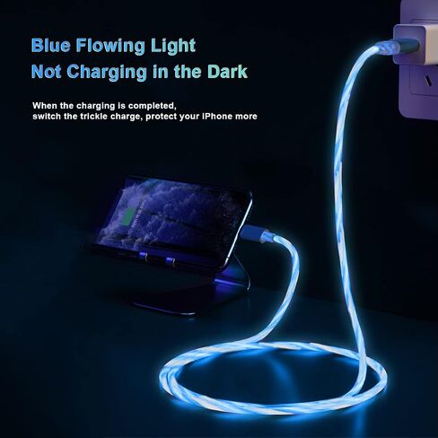 كابل شحن الهاتف 3 في 1 متعدد USB عالمي متدفق بإضاءة LED، Lightning+Type C+Micro USB متوهج سلك موصل شاحن لهاتف iPhone 14/13/12 Pro Max/XR/XS/8 7/SE، iPad/LG/ سامسونج/بكسل (4FT أخضر) in Kuwait