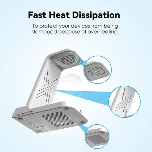 Wireless Charger for Samsung S25 with Clock 3 in 1 Android Charging Station in Kuwait