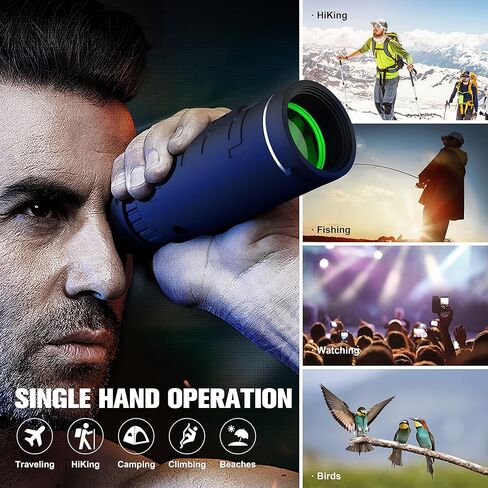 JiaSifu 40x60 High Definition Monocular Telescope with Smartphone Adapter, BAK4 Prism FMC Monocular with Clear Low Light Vision for Wildlife Hunting Camping Travelling（LD006-ZZ-020） in Saudi Arabia