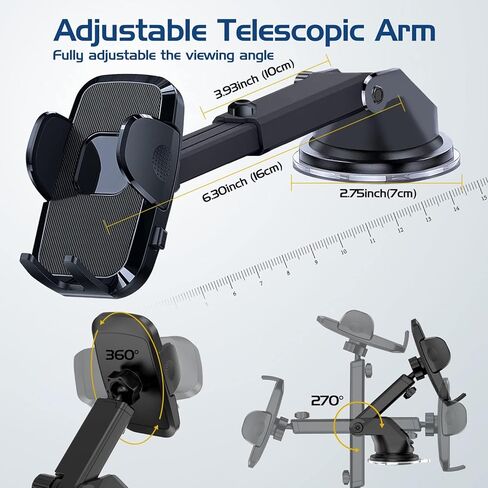 حامل هاتف السيارة من Suruid، حامل الهاتف الخلوي لفتحة تهوية الزجاج الأمامي للوحة قيادة السيارة، حامل هاتف قابل للتعديل للسيارة متوافق مع iPhone Samsung Android وجميع الهواتف الذكية والسيارات in Kuwait