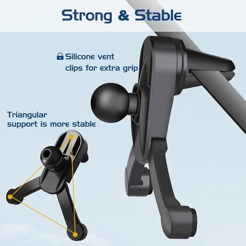حامل هاتف السيارة من Suruid، حامل الهاتف الخلوي لفتحة تهوية الزجاج الأمامي للوحة قيادة السيارة، حامل هاتف قابل للتعديل للسيارة متوافق مع iPhone Samsung Android وجميع الهواتف الذكية والسيارات in Kuwait