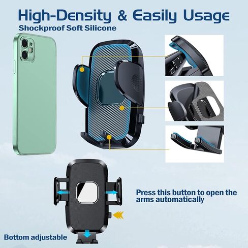 حامل هاتف السيارة من Suruid، حامل الهاتف الخلوي لفتحة تهوية الزجاج الأمامي للوحة قيادة السيارة، حامل هاتف قابل للتعديل للسيارة متوافق مع iPhone Samsung Android وجميع الهواتف الذكية والسيارات in Kuwait