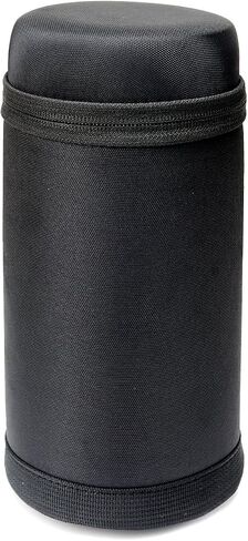 حافظة عدسات شبه صلبة من WGear لعدسات كاميرا DSLR (Canon، Nikon، Sony، Pentax، Olympus، Panasonic، إلخ)، مقاس متوسط ​​مع حلقة تسلق، مسح تنظيف العدسات (أسود متوسط) (أسود صغير جدًا) in Saudi Arabia