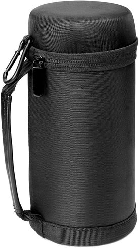 حافظة عدسات شبه صلبة من WGear لعدسات كاميرا DSLR (Canon، Nikon، Sony، Pentax، Olympus، Panasonic، إلخ)، مقاس متوسط ​​مع حلقة تسلق، مسح تنظيف العدسات (أسود متوسط) (أسود صغير جدًا) in Saudi Arabia