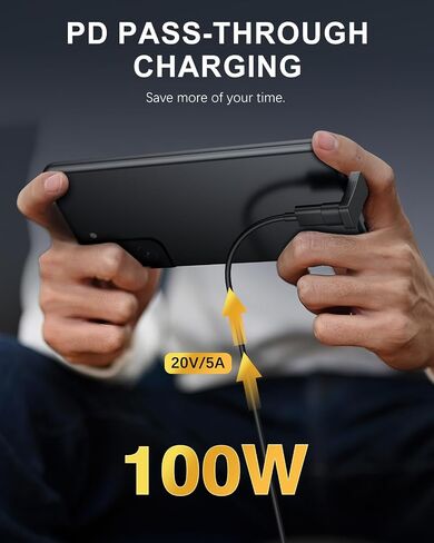 MoKo 180 Degree USB C Adapter 2 Pack, U Shape USB-C Male to USB-C Female Adapter with PD 140W Fast Charging, USB C Angle Adapter Connector for Steam Deck, Switch, Laptop, Tablet, Phone in Kuwait