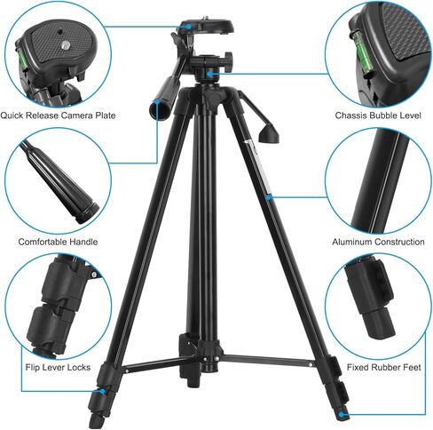 حامل ثلاثي القوائم للكاميرا بطول 60 قدم مع حامل جوال وشنطة حمل in Kuwait