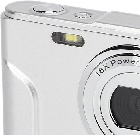 Digital Camera, 1080P 2.4 Inch Display Mini Compact Camera with 16X Zoom, Portable and Rechargeable Video Camera for Adults, Students, Kids, Travel (Space Silver) in Kuwait