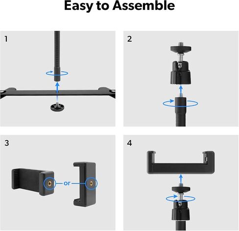 LimoStudio Table Top Smartphone, Cellphone Holder Stand, 17 inch Height & Adjustable, Mini Ball Head Angle Control, Stable Base with Efficient Space Use Between Legs, Multi Purpose Tabletop, AGG2934 in Saudi Arabia