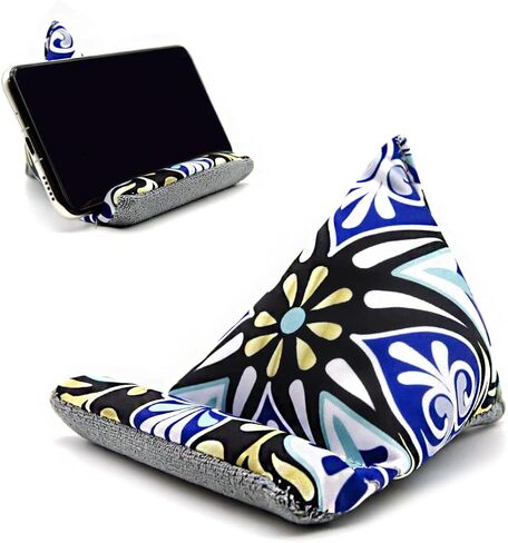 Phone Pillow Stand, Phone Holder for Desk Phone Stand for iPhone 13 Mini iPhone 14 Handmade Fabric Phone Stands Bean Bag Phone Holder (Blue) in Saudi Arabia