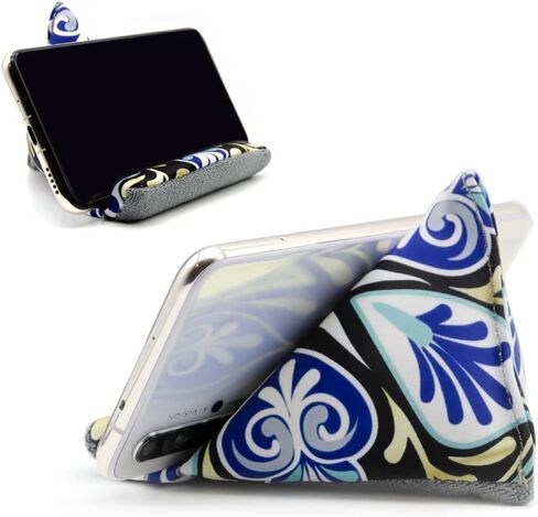 Phone Pillow Stand, Phone Holder for Desk Phone Stand for iPhone 13 Mini iPhone 14 Handmade Fabric Phone Stands Bean Bag Phone Holder (Blue) in Saudi Arabia
