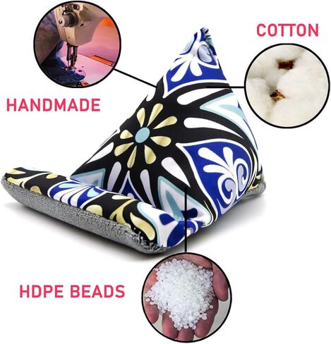 Phone Pillow Stand, Phone Holder for Desk Phone Stand for iPhone 13 Mini iPhone 14 Handmade Fabric Phone Stands Bean Bag Phone Holder (Blue) in Saudi Arabia