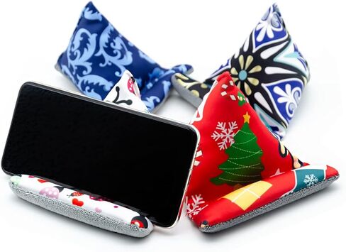 Phone Pillow Stand, Phone Holder for Desk Phone Stand for iPhone 13 Mini iPhone 14 Handmade Fabric Phone Stands Bean Bag Phone Holder (Blue) in Saudi Arabia