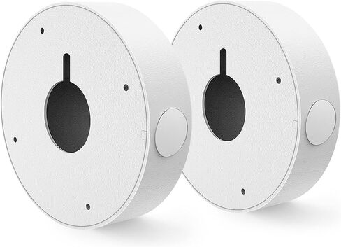 ENS Custom Drilling Junction Box for Security Cameras - Aluminum Enclosure - Dome/Turret/Bullet/Fisheye Cameras Base, 2 Side and 1 Bottom 3/4" Holes - White, 5.9" Diameter in Saudi Arabia