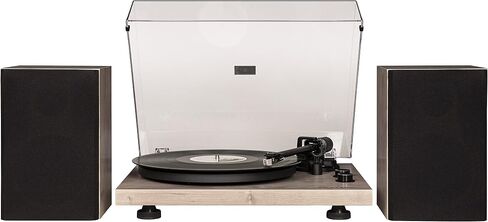 Crosley C62C-WA Record Player with Speakers, Walnut | 2-Speed Turntable, ATN3600L Audio-Technica Cartridge, Standard 1/2" Mount, Bluetooth In, Matching External Speakers in Kuwait