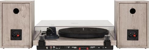 Crosley C62C-WA Record Player with Speakers, Walnut | 2-Speed Turntable, ATN3600L Audio-Technica Cartridge, Standard 1/2" Mount, Bluetooth In, Matching External Speakers in Kuwait