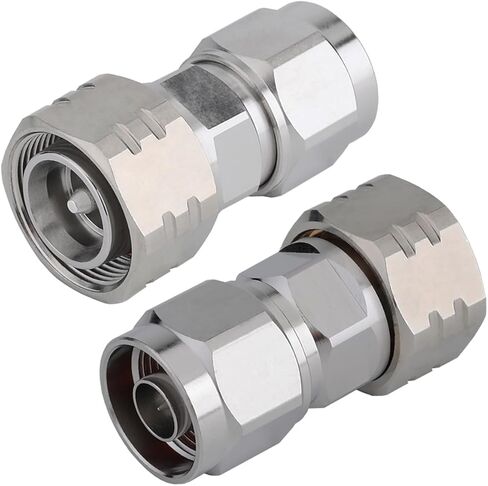 RFetomax 4.3/10 Mini DIN موصل ذكر التوصيل إلى N ذكر محول القابس 4.3-10 Mini DIN ذكر إلى N ذكر Aadptor (4.3/10 ذكر إلى N ذكر حزمة 2) in Kuwait