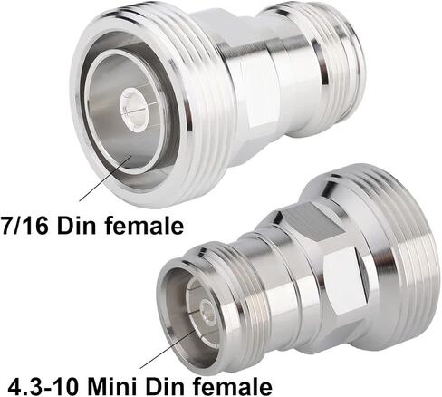 RFetomax 4.3/10 Mini DIN موصل ذكر التوصيل إلى N ذكر محول القابس 4.3-10 Mini DIN ذكر إلى N ذكر Aadptor (4.3/10 ذكر إلى N ذكر حزمة 2) in Kuwait