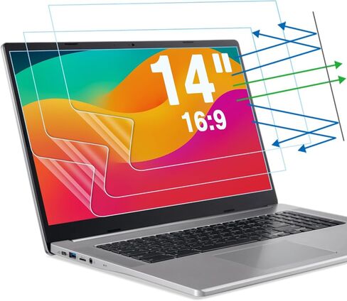 F FORITO 3-Pack 14 inch Anti Blue Light Laptop Screen Protector, Anti Glare & Anti Scratch Screen Filter Compatible with 14" HP/ASUS/Dell/Lenovo/Acer/jumper/Toshiba with 16:9 Aspect Ratio in Saudi Arabia
