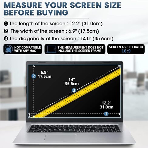 F FORITO 3-Pack 14 inch Anti Blue Light Laptop Screen Protector, Anti Glare & Anti Scratch Screen Filter Compatible with 14" HP/ASUS/Dell/Lenovo/Acer/jumper/Toshiba with 16:9 Aspect Ratio in Saudi Arabia