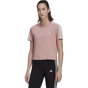 adidas Women's Essentials Loose 3-Stripes Cropped Tee