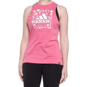 adidas Women's Graphic Floral Print Tank Top - Rose Tone (Pink)/White, Medium in Saudi Arabia
