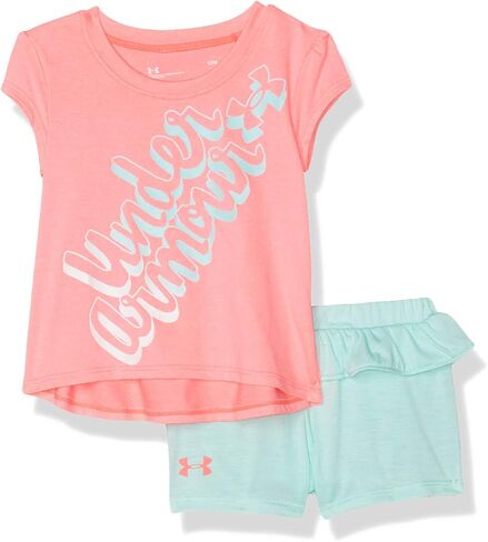 مجموعة تي شيرت للأطفال الرضع والفتيات UA BUBBLE WORDMARK SET من Under Armour in Saudi Arabia