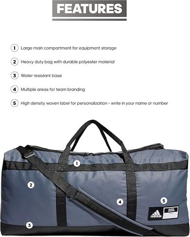 adidas Locker Room Baseball Duffel Bag, Black, One Size in Saudi Arabia
