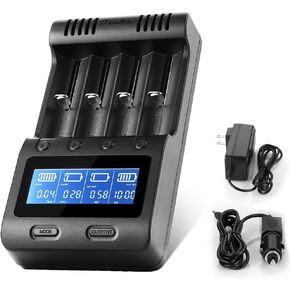 Zanflare C4 LCD Display Speedy Universal Smart Battery Charger,Battery Capacity Analyzer, for Rechargeable Batteries Ni-MH Ni-Cd A AA AAA SC, 18650 26650 26500 22650 18490 17670 17500(2 Pack) in Saudi Arabia