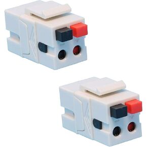 diyTech Speaker Keystone Jack – Spring Loaded Speaker Jack for Keystone Wall Plate, Female to Female, for Home Theater Wall Plates - White (8 Pack) in Kuwait